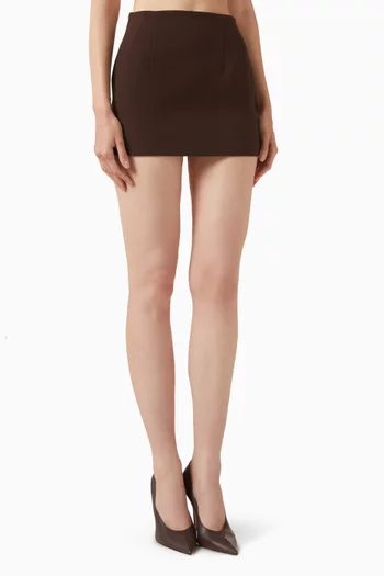 Contour Mini Skirt in Italian Virgin Wool Suiting