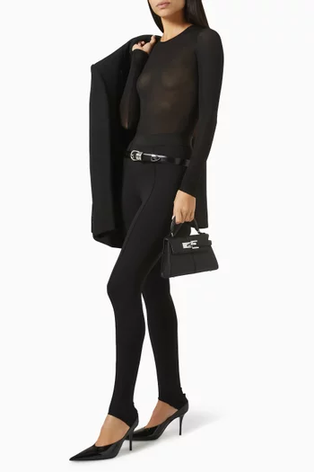 لغينغز بأشرطة أسفل القدم شفاف