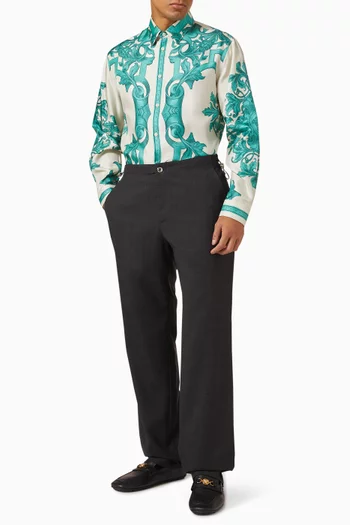 Barocco-print Shirt in Silk Twill