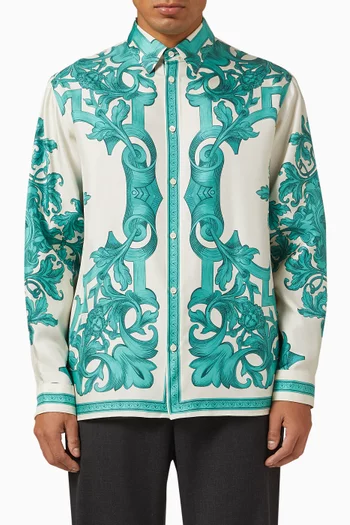 Barocco-print Shirt in Silk Twill