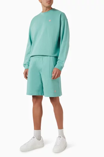 Medusa Embroidered Sweatshorts in Cotton Jersey