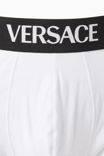 بوكسر طويل بشعار الماركة قطن مطاطي