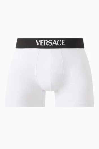 بوكسر طويل بشعار الماركة قطن مطاطي