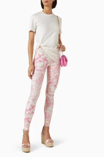 تي شيرت مزين بدبوس حرير وقطن جيرسيه