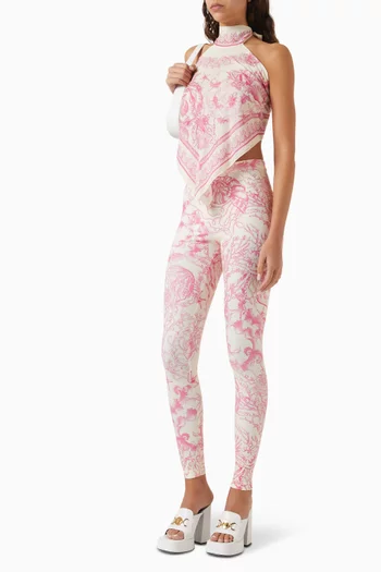 Underwater Barocco-print Leggings in Lycra
