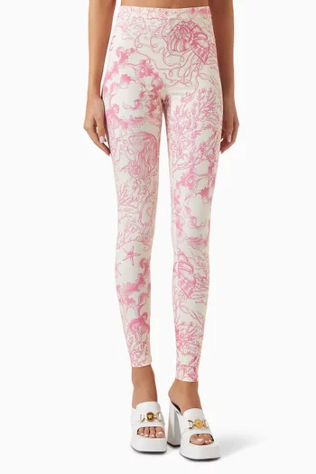 Underwater Barocco-print Leggings in Lycra