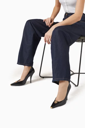 حذاء كلاسيك بحلية ميدوسا وكعب 105 مم جلد