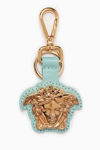 La Medusa Charm Keychain in Leather