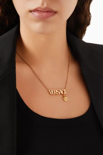 Logo Necklace in Gold-tone Metal