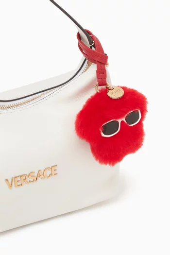 Medusa Fluffy Charm in Shearling & Nappa Leather