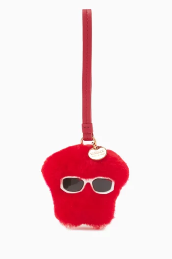 Medusa Fluffy Charm in Shearling & Nappa Leather