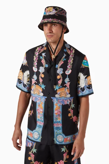 قبعة باكيت بنقشة كورال ثيتر تويل