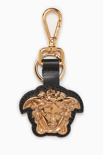 La Medusa Charm Keychain in Leather