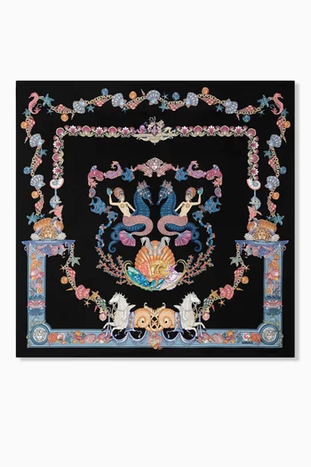 Large Coral Theatre Foulard in Silk Twill
