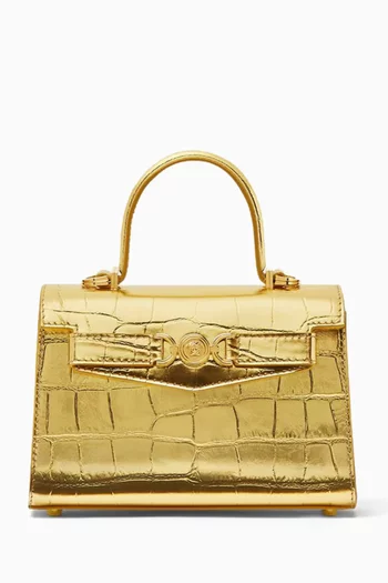 Small Medusa '95 Top-handle Bag in Croc-embossed Leather