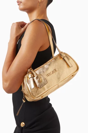 Tag Bowling Bag in Metallic Leather