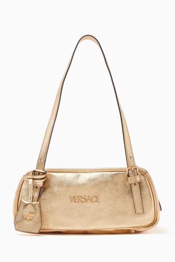 Tag Bowling Bag in Metallic Leather