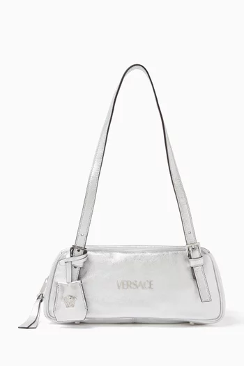 Tag Bowling Bag in Metallic Leather