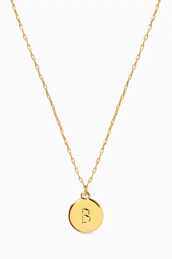 Mini B Pendant Necklace in Gold-plated Metal
