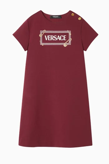 90s Vintage Logo-print Dress in Cotton Jersey