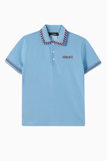 90s Vintage Logo Polo Shirt in Cotton-piqué