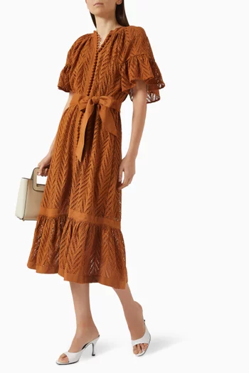 Solstice Belted Dress in Cotton