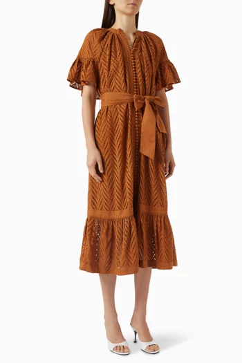 Solstice Belted Dress in Cotton