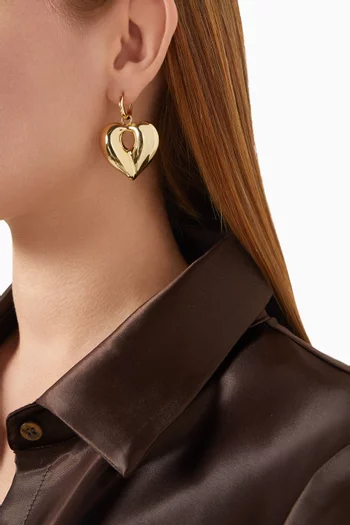Corazon Statement Hoop Earrings in Gold-plated Brass