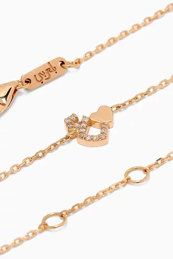 Tiny Bling Arabic Letter "Ein" Diamond Bracelet in 18kt Gold
