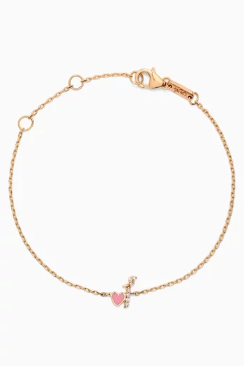 Tiny Bling Arabic Letter "Alef" Diamond Bracelet in 18kt Gold