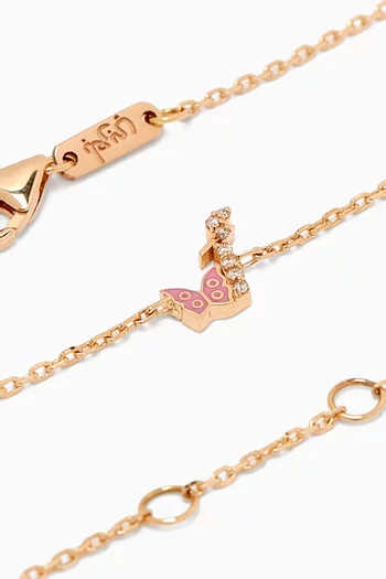 Tiny Bling Arabic Letter "Alef" Diamond Bracelet in 18kt Gold