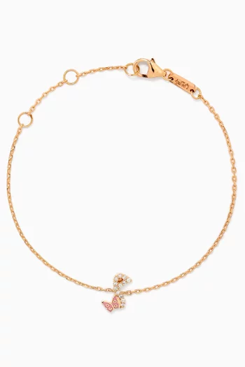Tiny Bling Arabic Letter "Meem" Diamond Bracelet in 18kt Gold