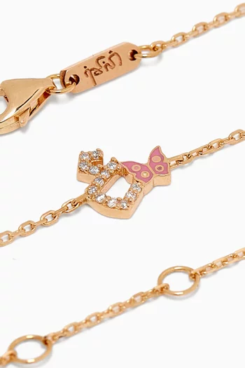 Tiny Bling Arabic Letter "Ein" Diamond Bracelet in 18kt Gold