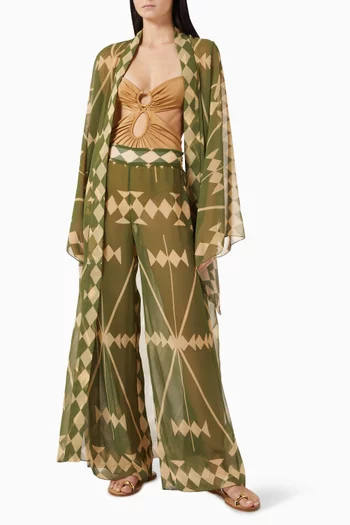 Rapsodia Printed Pants in Eco Georgette