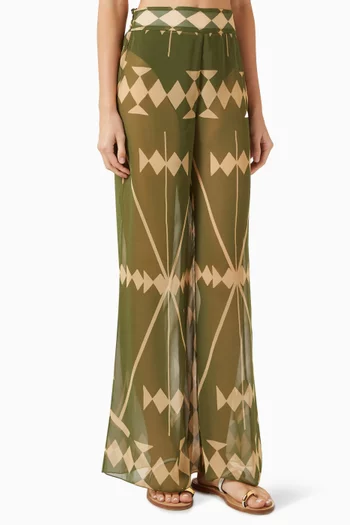 Rapsodia Printed Pants in Eco Georgette
