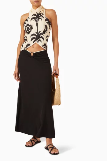 Imagery Palm-print Top