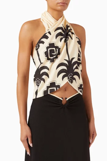Imagery Palm-print Top