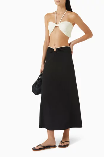 Keel Ring Midi Skirt in Crinkle Lycra