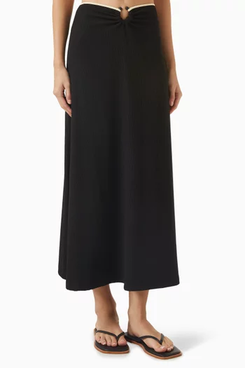 Keel Ring Midi Skirt in Crinkle Lycra