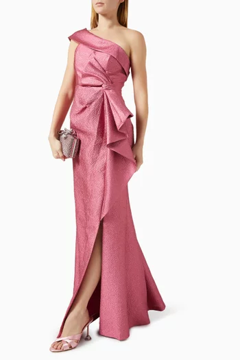 فستان سهرة بكتف مكشوف