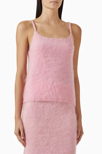 Brushed Singlet Top in Cashmere