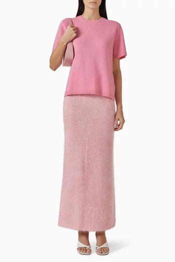 تي شيرت بقصة فضفاضة نسيج كشمير