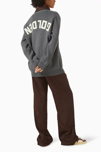 كارديغان دارنيل بقصة فضفاضة مزيج قطن