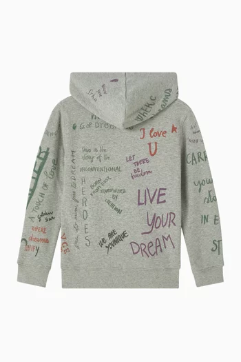 All-over Print Hoodie in Cotton-blend