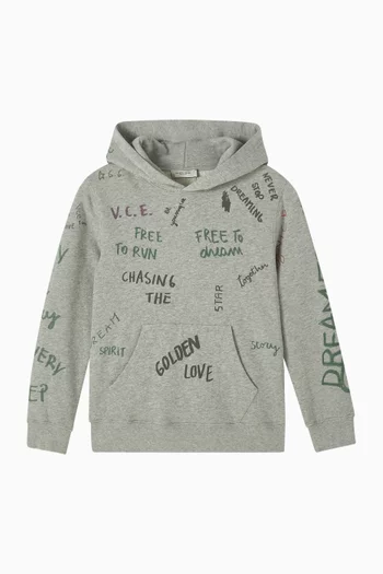 All-over Print Hoodie in Cotton-blend
