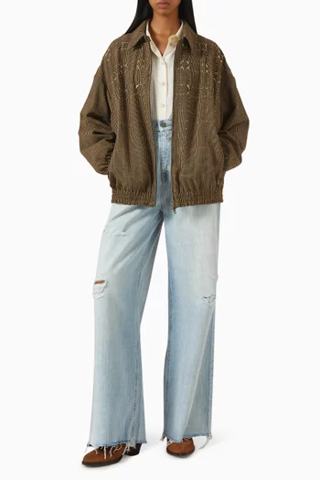 Prince of Wales Bomber Jacket in Wool