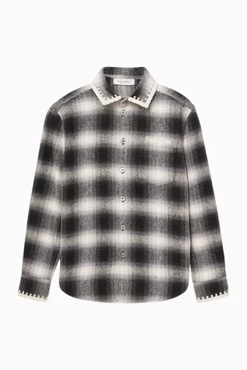 قميص بنقشة مربعات قطن