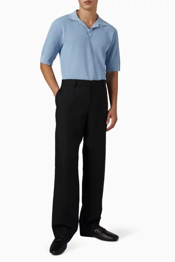 Micro-pattern Polo Shirt in Cotton Knit