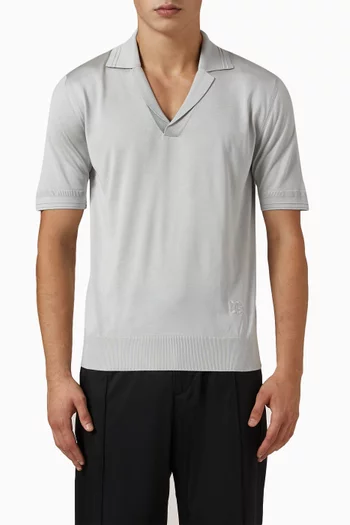 Polo Shirt in Silk Satin