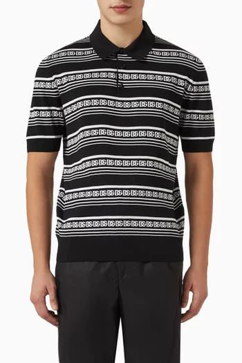 Logo Polo Shirt in Silk Knit
